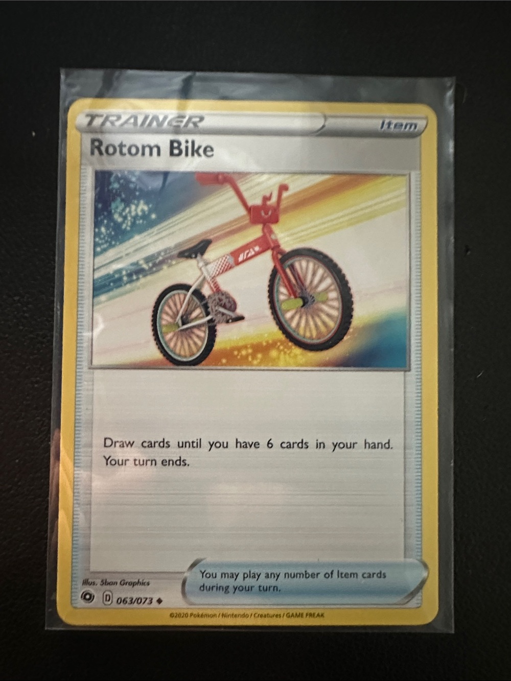 Rotom Bike Trainer Card - Red Bicycle Artwork